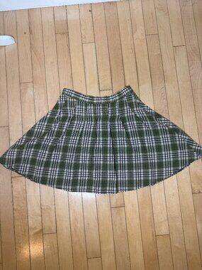 Daisy Street Green Plaid Pleated Mini Skirt Size Small